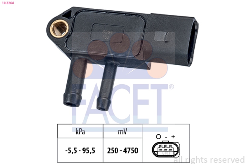 FACET Air Pressure Sensor, height adaptation Made in Italy - OE Equivalent