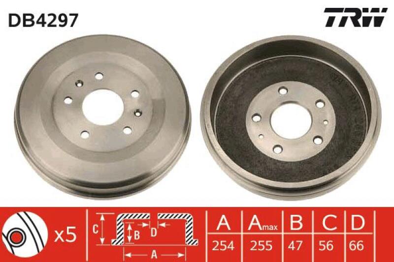 2x TRW Bremstrommel