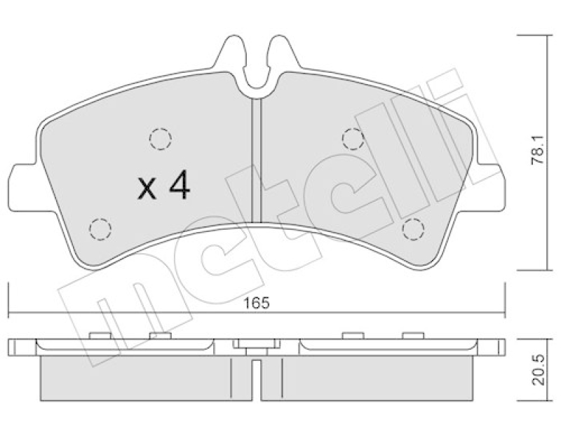 METELLI Bremsbelagsatz, Scheibenbremse