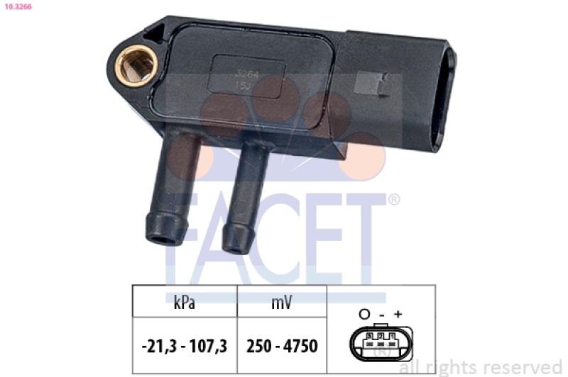FACET Sensor, exhaust pressure Made in Italy - OE Equivalent