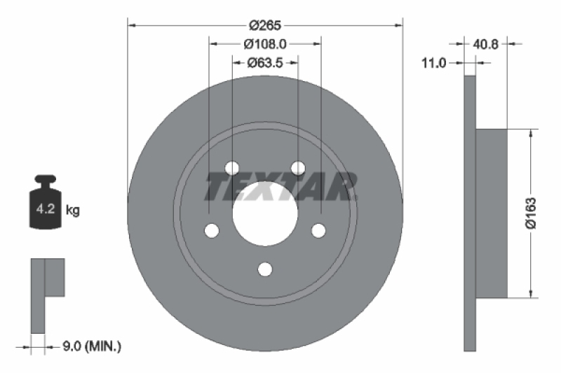 2x TEXTAR Bremsscheibe PRO