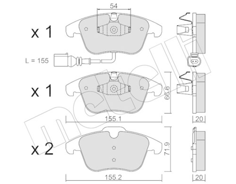 METELLI Brake Pad Set, disc brake