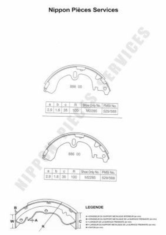 NPS Brake Shoe Set