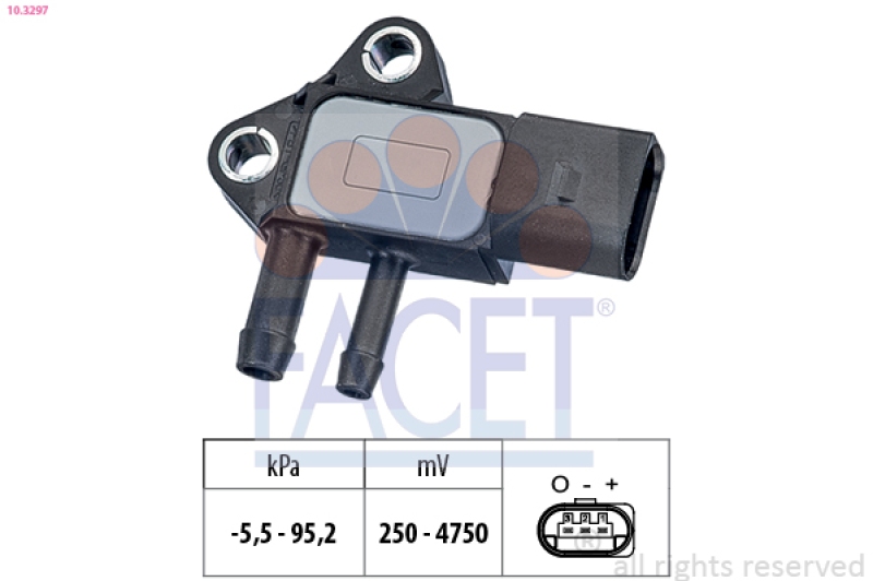 FACET Sensor, exhaust pressure Made in Italy - OE Equivalent