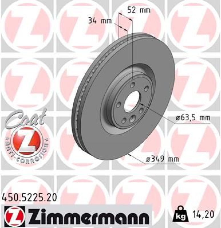 2x ZIMMERMANN Bremsscheibe COAT Z