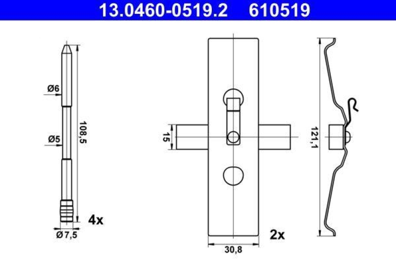 ATE Accessory Kit, disc brake pad
