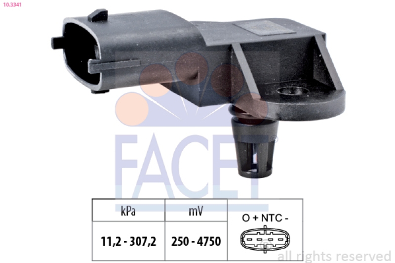 FACET Air Pressure Sensor, height adaptation Made in Italy - OE Equivalent