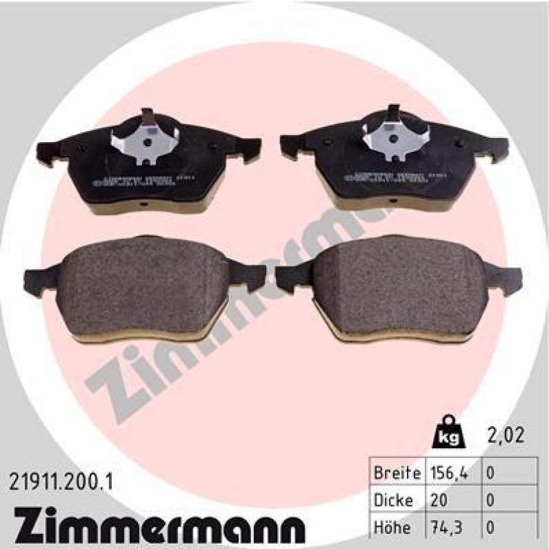 ZIMMERMANN Brake Pad Set, disc brake