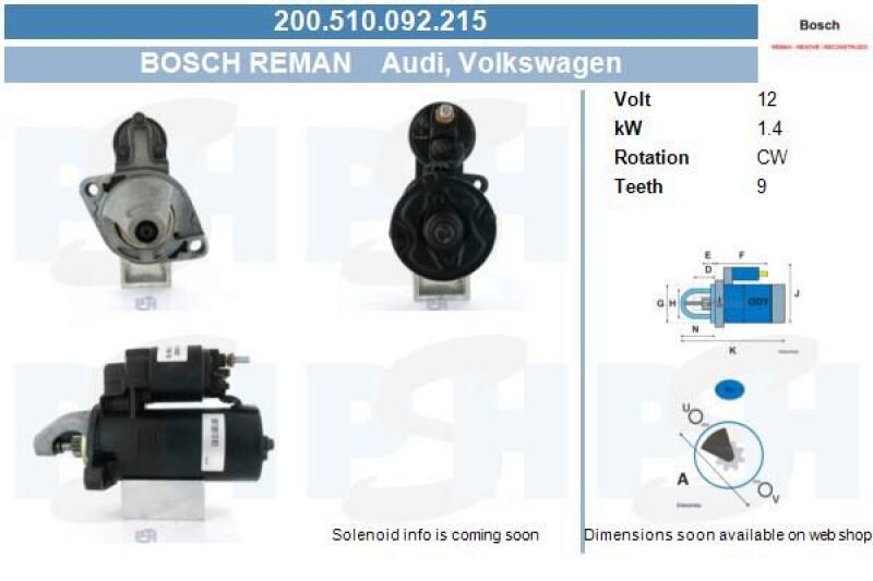 BV PSH Starter Bosch Reman