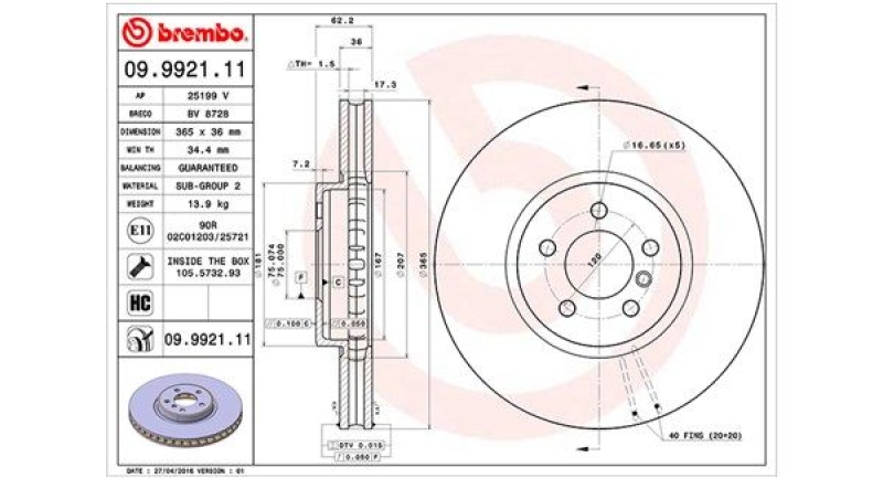 2x MAGNETI MARELLI Bremsscheibe