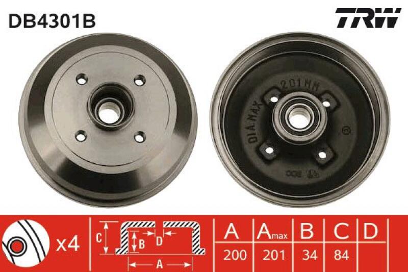 2x TRW Bremstrommel