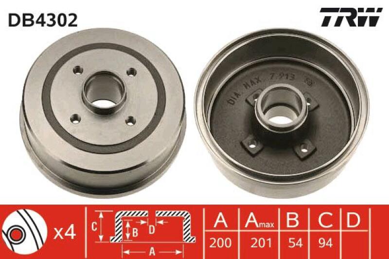 2x TRW Bremstrommel