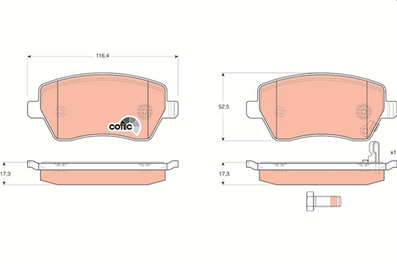 TRW Brake Pad Set, disc brake COTEC