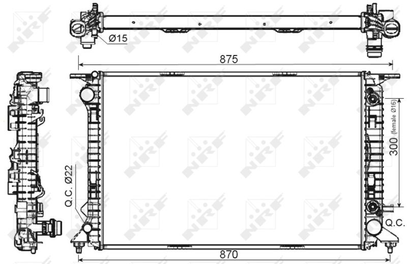 NRF Radiator, engine cooling EASY FIT