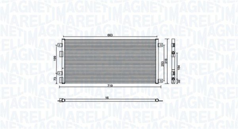 MAGNETI MARELLI Kondensator, Klimaanlage