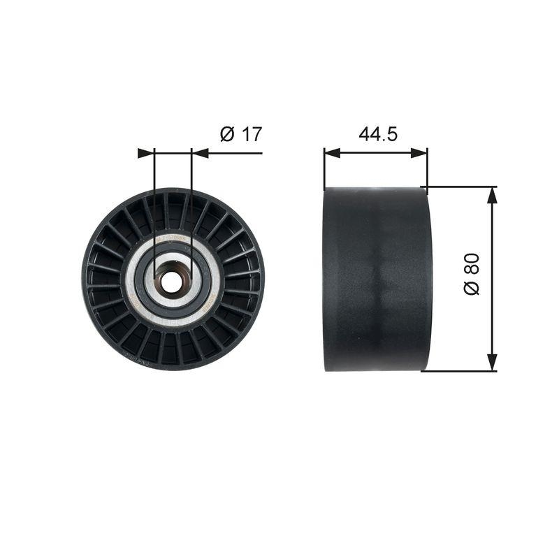 GATES Deflection/Guide Pulley, V-ribbed belt FleetRunner™