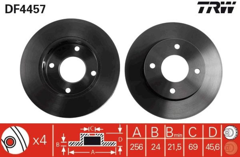 2x TRW Brake Disc