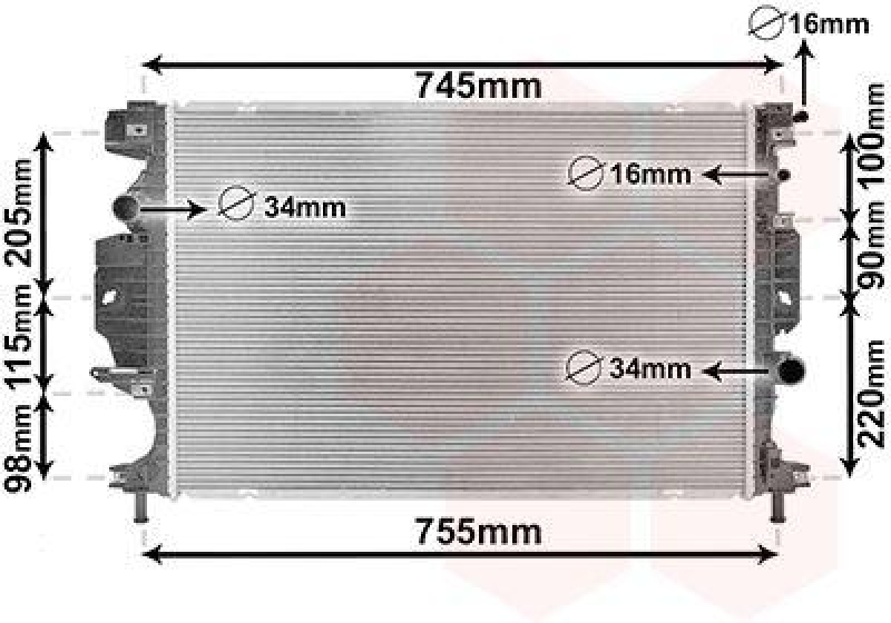VAN WEZEL Radiator, engine cooling