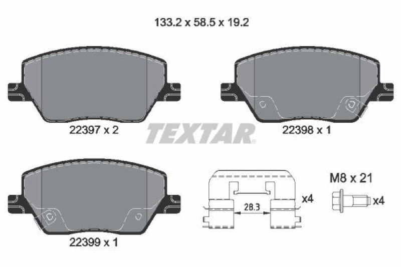 TEXTAR Bremsbelagsatz, Scheibenbremse Q+ 2239701