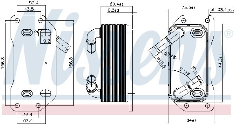 NISSENS Oil Cooler, engine oil