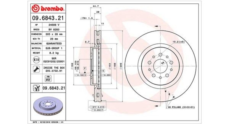 2x MAGNETI MARELLI Bremsscheibe