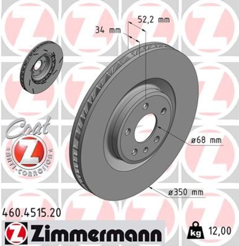 ZIMMERMANN Bremsscheibe COAT Z