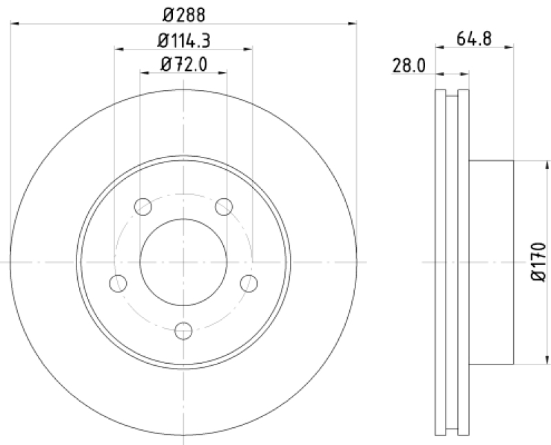 2x HELLA Bremsscheibe PRO High Carbon