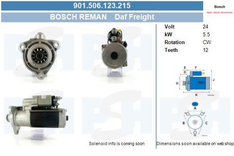 BV PSH Starter Bosch Reman 901506123215