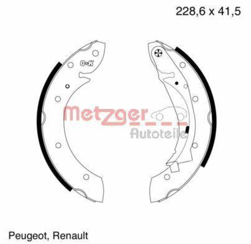 METZGER Brake Shoe Set