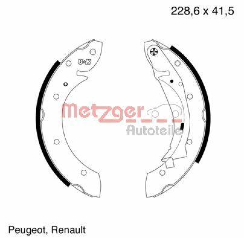 METZGER Bremsbackensatz