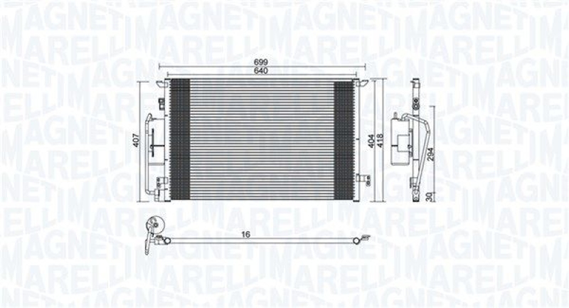 MAGNETI MARELLI Kondensator, Klimaanlage