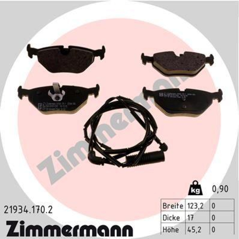 ZIMMERMANN Bremsbelagsatz, Scheibenbremse 21934.170.2