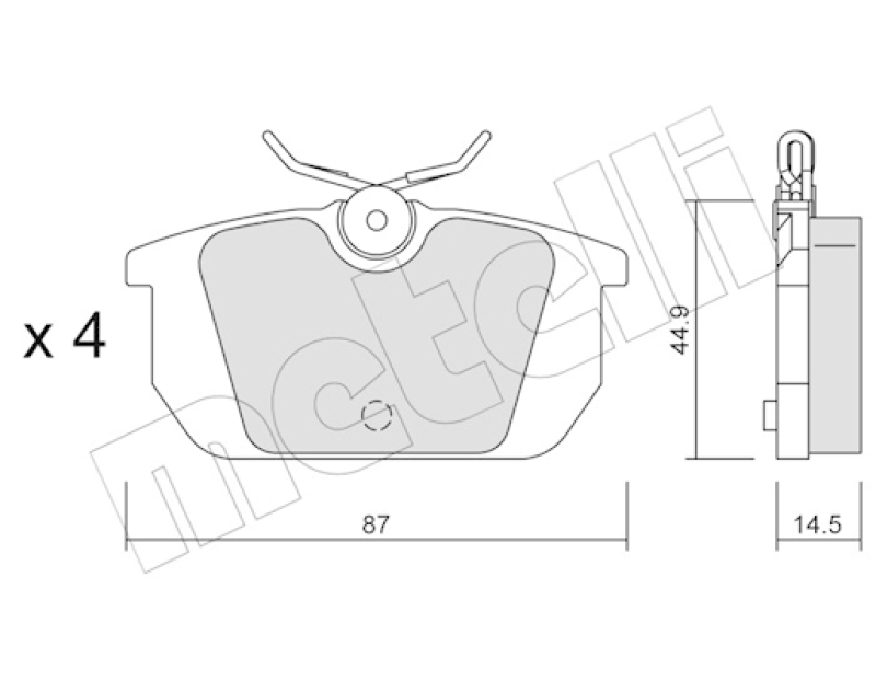 METELLI Bremsbelagsatz, Scheibenbremse