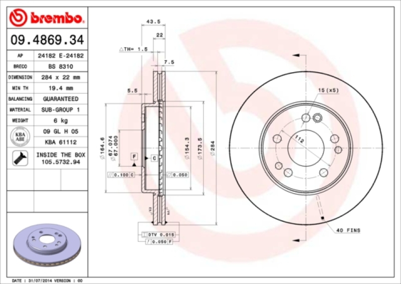 2x BREMBO Bremsscheibe PRIME LINE