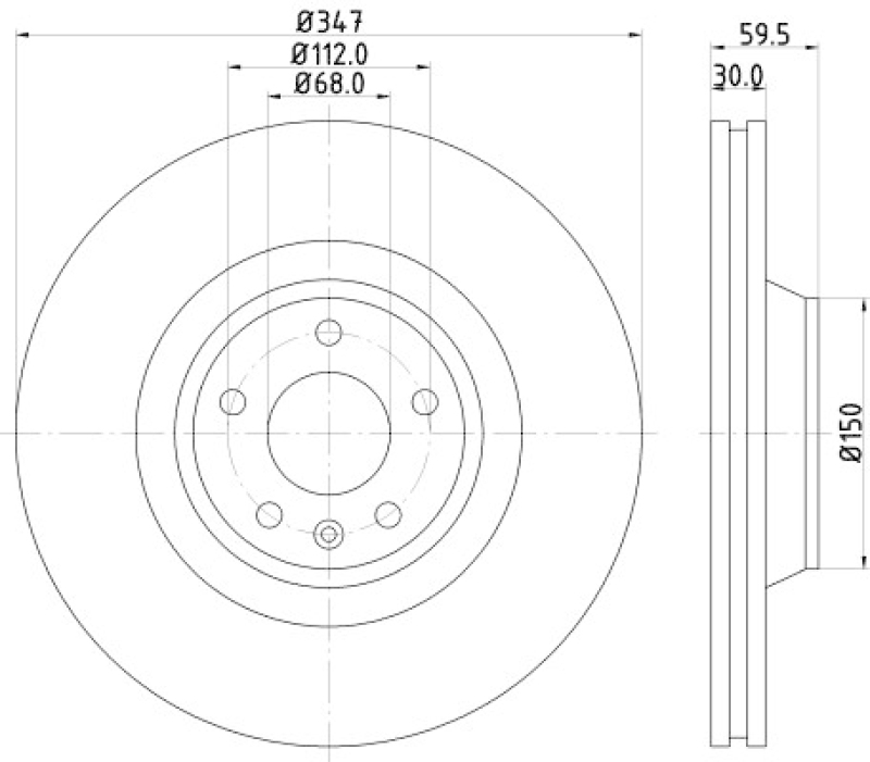 2x HELLA PAGID Bremsscheibe PRO High Carbon