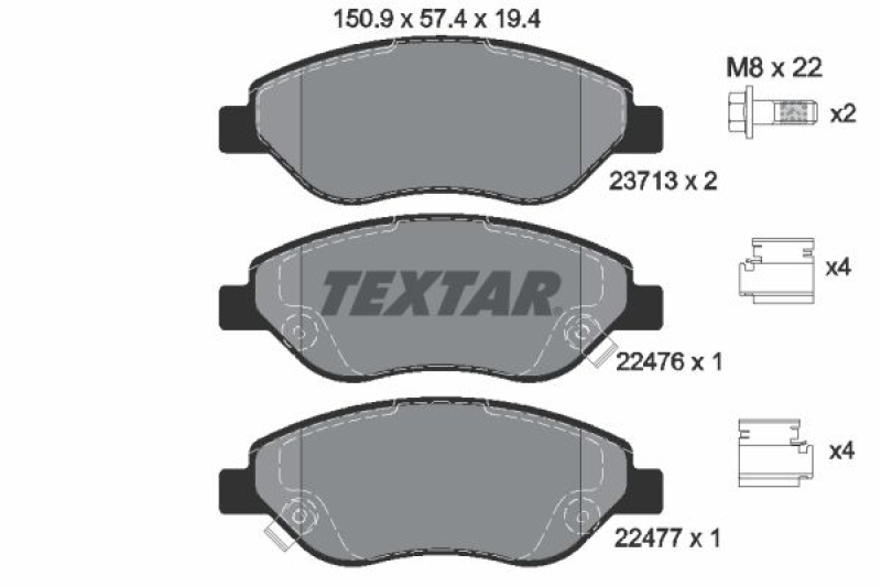 TEXTAR Bremsbelagsatz, Scheibenbremse Q+