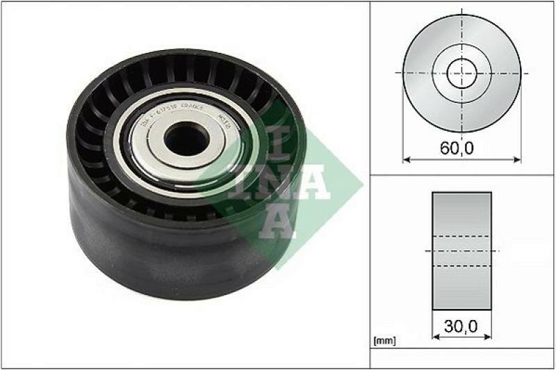 INA Deflection/Guide Pulley, v-ribbed belt