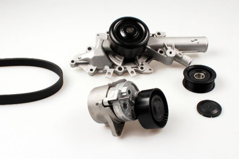 HEPU Water Pump + V-Ribbed Belt Set