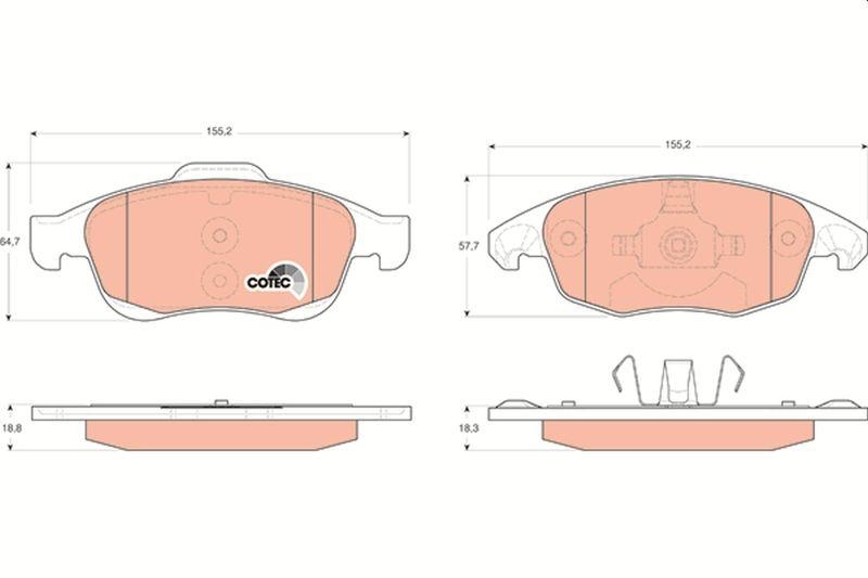 TRW Brake Pad Set, disc brake COTEC