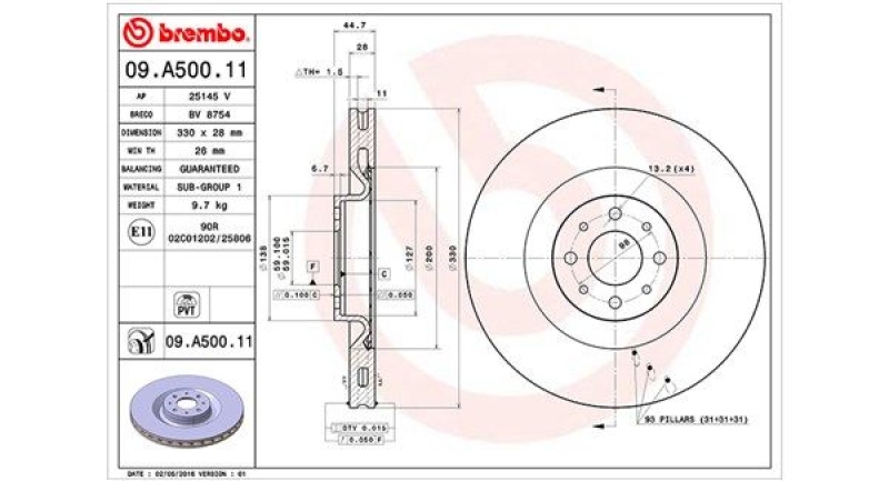 2x MAGNETI MARELLI Bremsscheibe