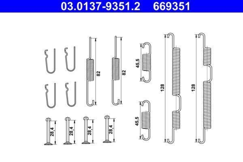 ATE Accessory Kit, brake shoes