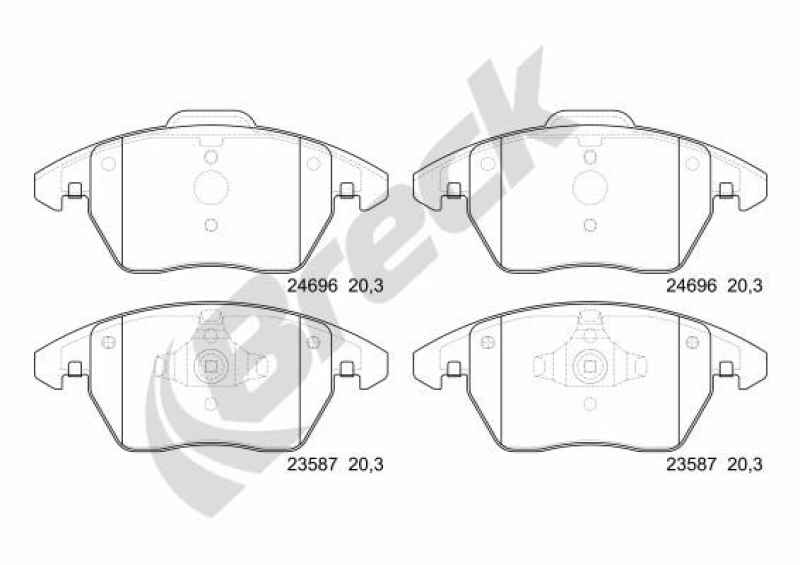BRECK Bremsbelagsatz, Scheibenbremse