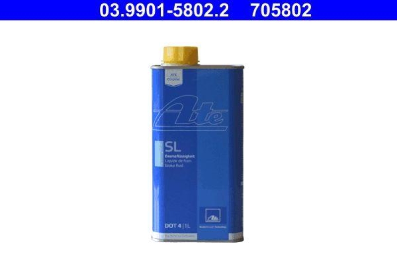 4x ORIGINAL ATE Bremsflüssigkeit Brake Fluid SL DOT4 1 Liter // 03.9901-...