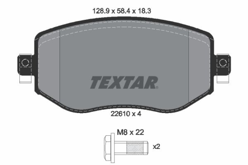 TEXTAR Bremsbelagsatz, Scheibenbremse Q+ 2261001