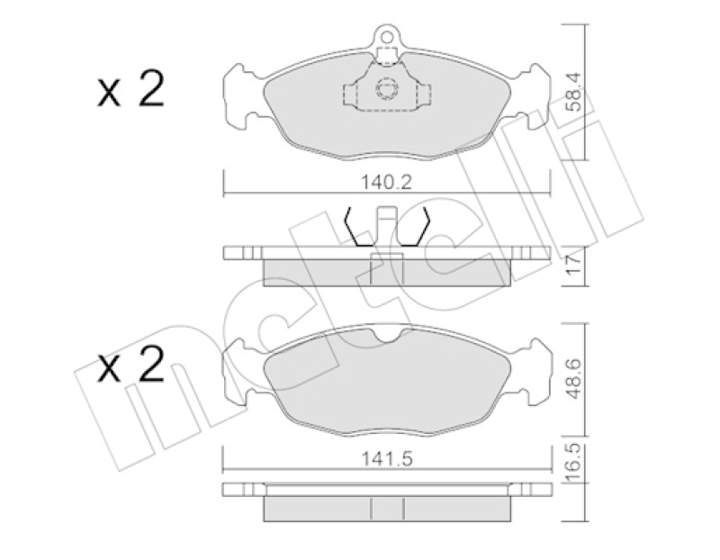 METELLI Bremsbelagsatz, Scheibenbremse