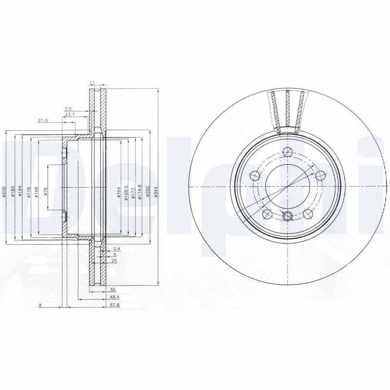 2x DELPHI Bremsscheibe