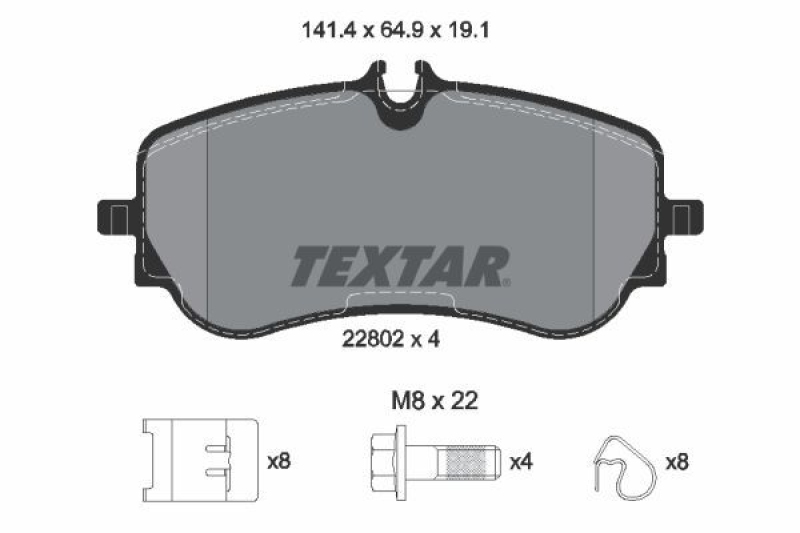 TEXTAR Bremsbelagsatz, Scheibenbremse Q+ 2280201