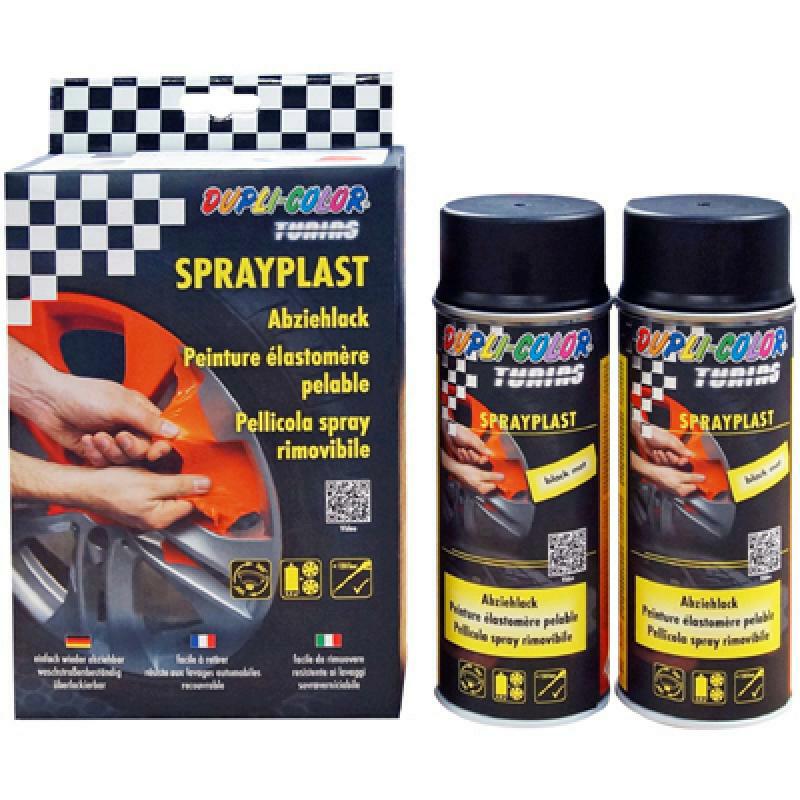 DUPLI COLOR Lack DC Set Sprayplast schwarz gl.