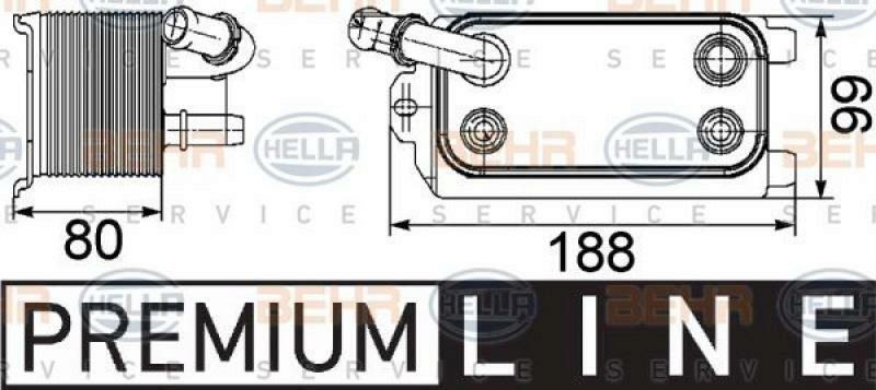 HELLA Oil Cooler, automatic transmission BEHR HELLA SERVICE *** PREMIUM LINE ***