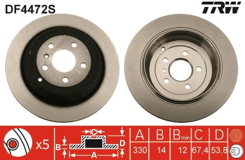 2x TRW Bremsscheibe DF4472S